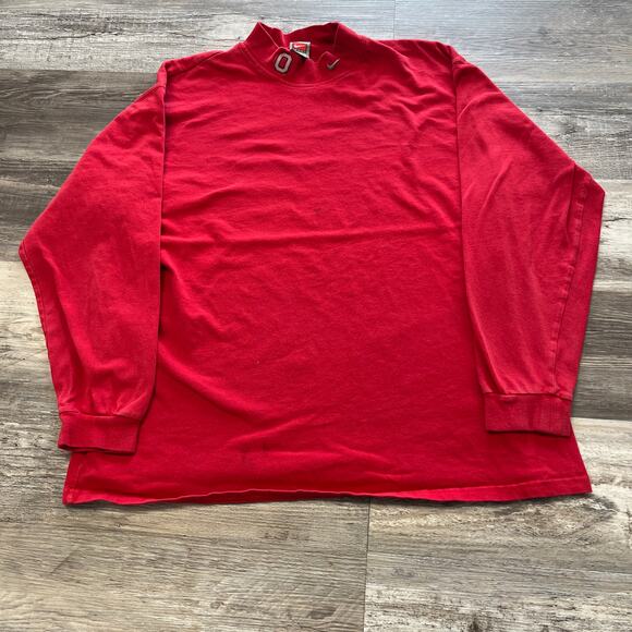 Y2k Nike Ohio State University OSU Buckeyes Red Mens XXL Mock Neck Pullover - Picture 1 of 8